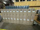 Lot of (2) 20-Hole Double-Sided Lockers w/ (2) 10-Hole Metal Cubby Organizers