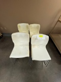 Lot of 23 White Plastic Chairs w/ Chrome Legs