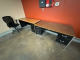 Lot of 2 Desks & Rolling Office Chair