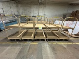 Lot of 5 Tan Rolling Metal Stock Carts w/ Brake