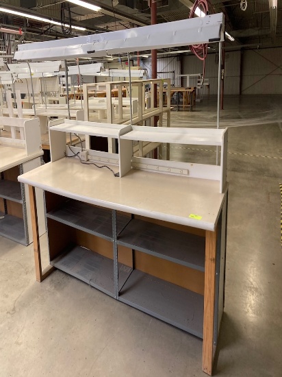 8ft work bench with light and storage