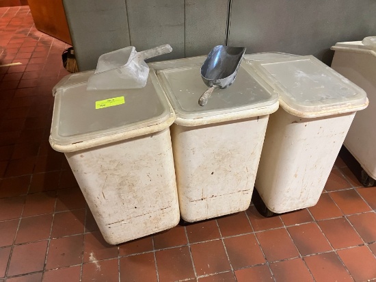 3 Cambro rolling containers
