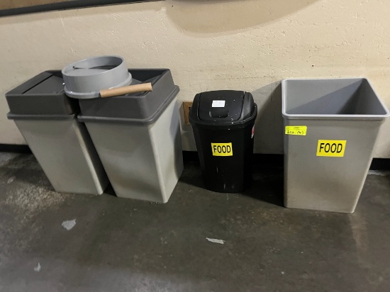 Lot of 4 Trash Cans
