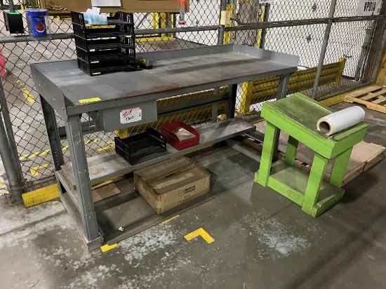 1 Work bench, 1 Small Wood Table