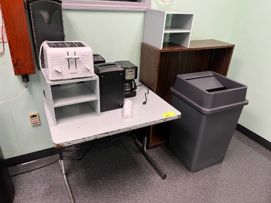 Breakroom Equipment: Table,trash Can, Bookshelf etcâ€¦ (see Picture)