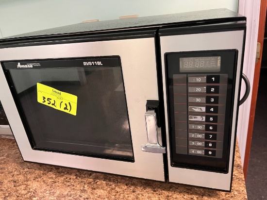 2qty- Microwaves- Amana RVS11BL &  FRIGIDAIRE FFCM1134lS