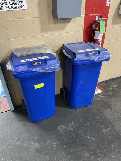 Global Industries Oily Rags and Matts Bins on Wheels, qty 2