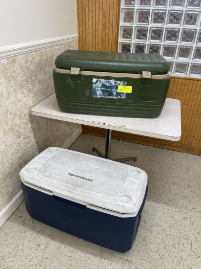 2 Coolers, Mini Fridge, Coffee Maker