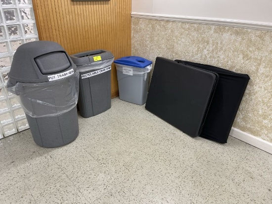 6' Folding Tables, 3 waste bins