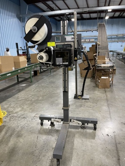 Zebra ZE500 Label Printer and Promach ID Technology Machine with Rolling Stand
