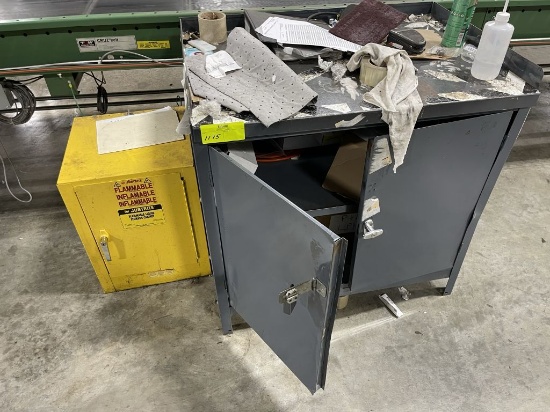 Small Fireproof Box, 2 Metal Cabinets with Contents, AccuGlide Taping Head