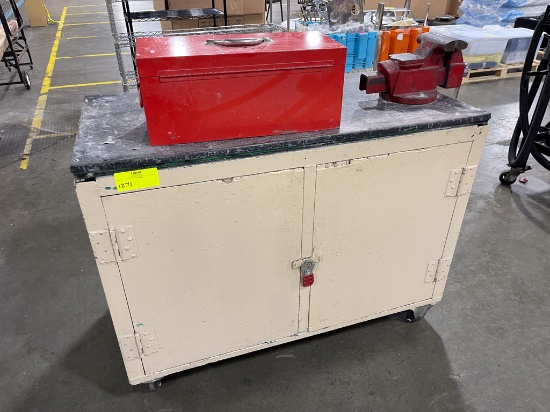 4ft mobile workbench with storage, Snap tool box and 6" vise