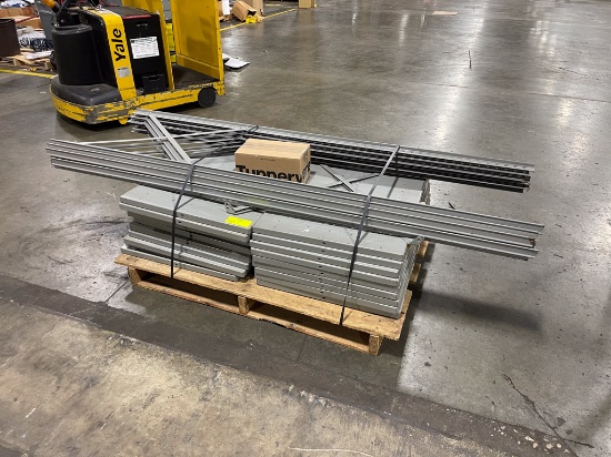5 sections, 18x3ft shelves, 6ft x 6 uprights, metal storage rack