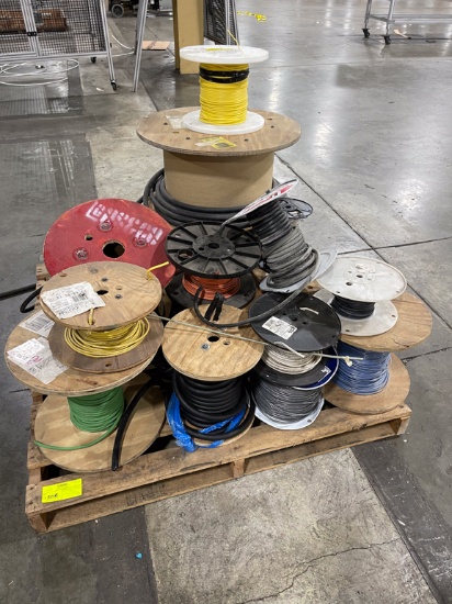 Assorted spools of electric cables