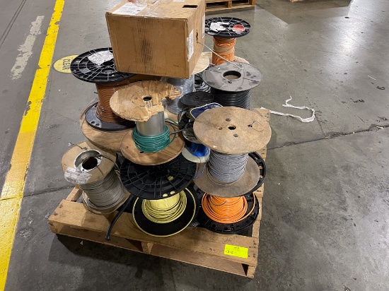 Assorted spools of electric cables