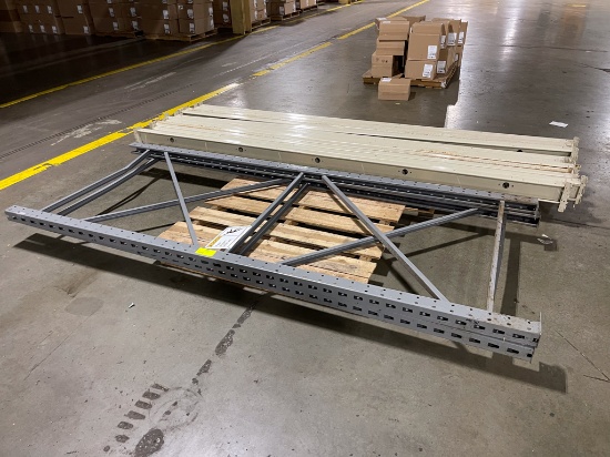 Pallet racking, 9ft x 42"uprights with 10x12ft beams