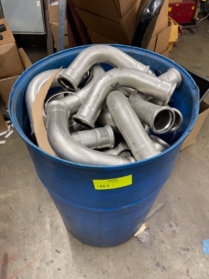 55 Gal Drum of metal 90 degree elbows & connectors