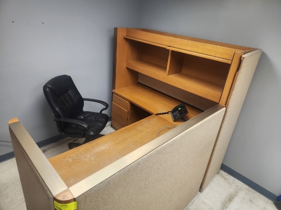 L shape desk with chair