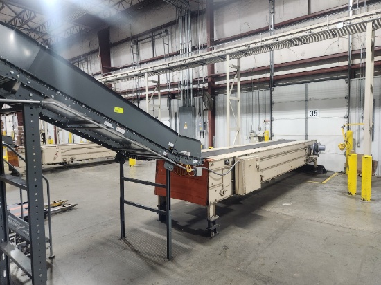 9ft Intelligrated loading chute with 55ft cap. Stewart-Glapat motorized extended belt mod. 2065T1...