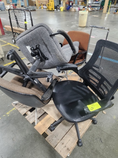 Office Chairs (4) & Luggage Roller