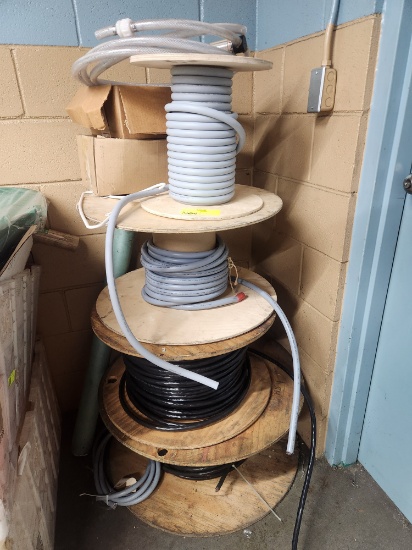 Spools of thermocouple cable (various) and Electrical Conduit (60' approx)