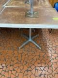 Metal and wood card tables