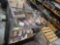 Rolling metal shelf with contents