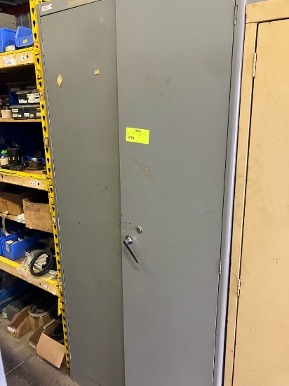 Cabinet w/ misc contents including timers, controllers, etc.