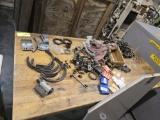 Wood work bench with misc parts