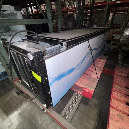 True glass front refrigerator