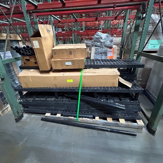 Pallet of plastic shelving