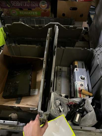 Pallet of Misc Office Supplies -including  Spiral Binder, Cables, Switches