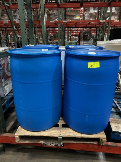 Plastic 50 gallon barrels