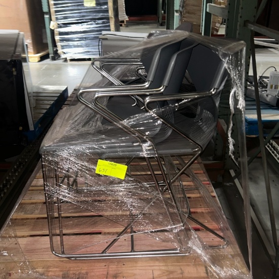 Pallet of 4 stacking chairs