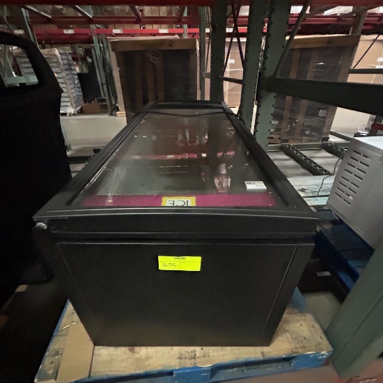 True glass front refrigerator