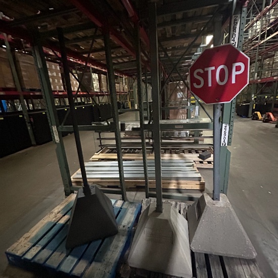 Parking lot signs with bases