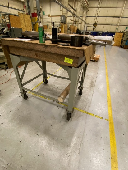 Granite Block, inspection table w/ Steel Cart on casters