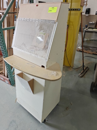 Rolling Wooden Workstation with Air Filter