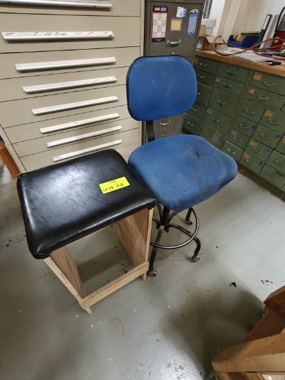 1 Shop Stoll and 1 Rolling Shop Stool