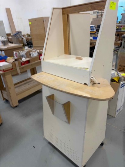 Rolling Wooden Workstation with Air Filter