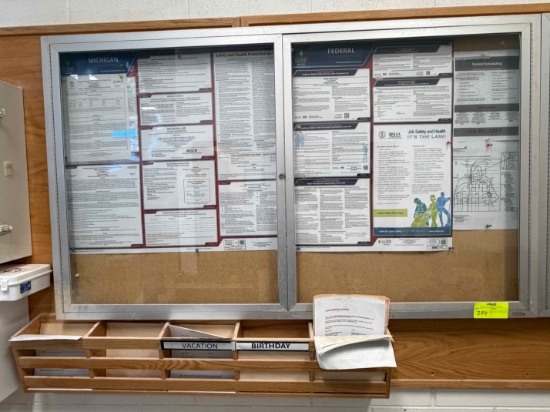 Lot of (2) Enclosed Bulletin Boards