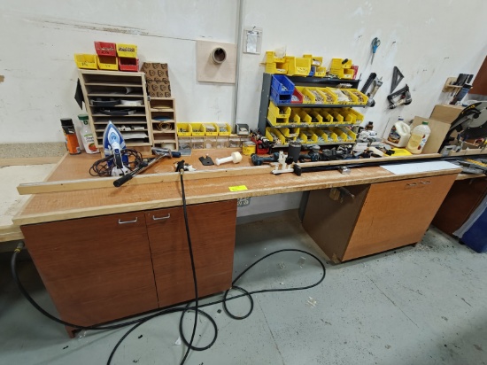 Large work bench with contents