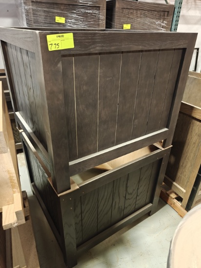 Lot of Wood Display Crates, Parts, Shelves, and End Caps
