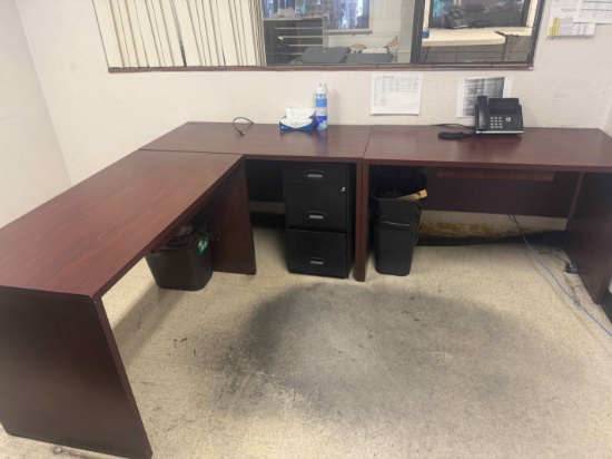 Office Desk, Book Shelf, and File Cabinet