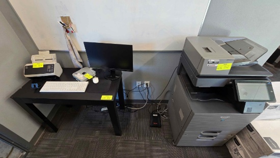Assorted IT Items and Table (Scanner, Printer, Apple PC & Monitor)