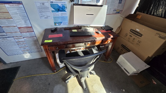 Office Desk, Chair, And Computer