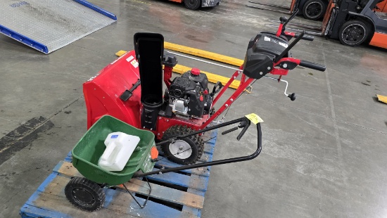 Snow Blower With Scotts Salt Spreader and Scoop