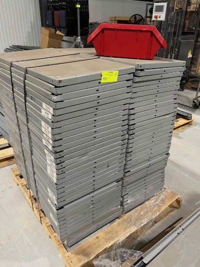 Pallet of industrial shelving - 18x36", approximately 70 pieces