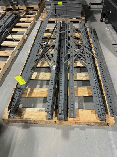 Pallet of industrial shelving legs / uprights, approximately 18