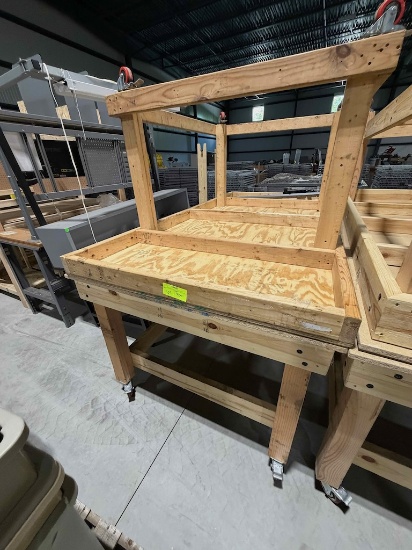 ONE rolling wood work table